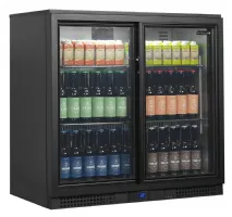 Photo 2 - Arrière-bar professionnelle 2 portes vitrées coulissantes 188 litres positive - ba21s - tefcold - Tefcold - BA21S
