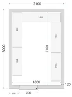 Chambre froide à monter isolation 120 mm porte 700mm sans groupe - 2100x3000x2200 mm - Tefcold - CR 210x300x220-P120 Chambre froide à monter isolation 120 mm porte 700mm sans groupe - 2100x3000x2200 mm - Tefcold - CR 210x300x220-P120