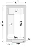 Chambre froide à monter isolation 120 mm sans groupe - 1200x2100x2200 mm - Tefcold - CR 120x210x220-P120 Chambre froide à monter isolation 120 mm sans groupe - 1200x2100x2200 mm - Tefcold - CR 120x210x220-P120
