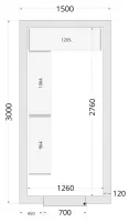 Chambre froide à monter isolation 120 mm sans groupe - 1500x3000x2200 mm - Tefcold - CR 150x300x220-P120 Chambre froide à monter isolation 120 mm sans groupe - 1500x3000x2200 mm - Tefcold - CR 150x300x220-P120