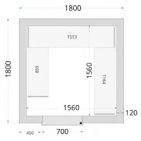 Chambre froide à monter isolation 120 mm sans groupe - 1800x1800x2200 mm - Tefcold - CR 180x180x220-P120 Chambre froide à monter isolation 120 mm sans groupe - 1800x1800x2200 mm - Tefcold - CR 180x180x220-P120