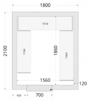 Chambre froide à monter isolation 120 mm sans groupe - 1800x2100x2200 mm - Tefcold - CR 180x210x220-P120