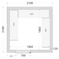 Chambre froide à monter isolation 120 mm sans groupe - 2100x2100x2200 mm - Tefcold - CR 210x210x220-P120 Chambre froide à monter isolation 120 mm sans groupe - 2100x2100x2200 mm - Tefcold - CR 210x210x220-P120