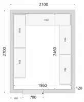 Chambre froide à monter isolation 120 mm sans groupe - 2100x2700x2200 mm - Tefcold - CR 210x270x220-P120 Chambre froide à monter isolation 120 mm sans groupe - 2100x2700x2200 mm - Tefcold - CR 210x270x220-P120