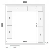 Chambre froide à monter isolation 120 mm sans groupe - 3000x3000x2200 mm - Tefcold - CR 300x300x220-P120 Chambre froide à monter isolation 120 mm sans groupe - 3000x3000x2200 mm - Tefcold - CR 300x300x220-P120