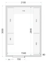 Chambre froide à monter isolation 80 mm porte 700mm sans groupe - 2100x3000x2200 mm - Tefcold - CR 210x300x220-P80 Chambre froide à monter isolation 80 mm porte 700mm sans groupe - 2100x3000x2200 mm - Tefcold - CR 210x300x220-P80