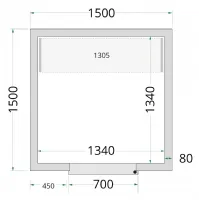 Chambre froide à monter isolation 80 mm sans groupe - 1500x1500x2200 mm - Tefcold - CR 150x150x220-P80 Chambre froide à monter isolation 80 mm sans groupe - 1500x1500x2200 mm - Tefcold - CR 150x150x220-P80