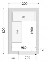 Chambre froide à monter isolation 80 mm sans groupe - 1500x2400x2200 mm - Tefcold - CR 150x240x220-P80