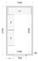 Chambre froide à monter isolation 80 mm sans groupe - 1500x2700x2200 mm - Tefcold - CR 150x270x220-P80 Chambre froide à monter isolation 80 mm sans groupe - 1500x2700x2200 mm - Tefcold - CR 150x270x220-P80