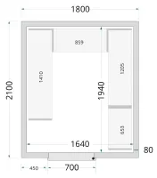 Chambre froide à monter isolation 80 mm sans groupe - 1800x2100x2200 mm - Tefcold - CR 180x210x220-P80 Chambre froide à monter isolation 80 mm sans groupe - 1800x2100x2200 mm - Tefcold - CR 180x210x220-P80