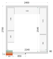 Chambre froide positive isolation 42 kg/m³ porte 850 mm - CRPF2427WD - Tefcold - Tefcold - CRPF2427WD Chambre froide positive isolation 42 kg/m³ porte 850 mm - CRPF2427WD - Tefcold - Tefcold - CRPF2427WD