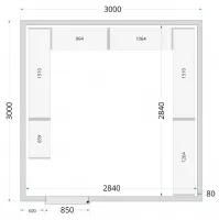 Chambre froide sans groupe à monter avec porte 850mm iso 80 mm 3000x3000x2200 mm comp palette euro - Tefcold - CR 300x300x220 WD-P80 Chambre froide sans groupe à monter avec porte 850mm iso 80 mm 3000x3000x2200 mm comp palette euro - Tefcold - CR 300x300x220 WD-P80