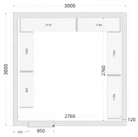 Chambre froide sans groupe à monter avec porte 850mm iso 120 mm 3000x3000x2200 mm comp palette euro - Tefcold - CR 300x300x220 WD-P120 Chambre froide sans groupe à monter avec porte 850mm iso 120 mm 3000x3000x2200 mm comp palette euro - Tefcold - CR 300x300x220 WD-P120