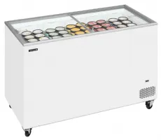 Photo 2 - Congélateur coffre professionnel couvercles coulissants vitrés plats 350 litres négatif - ic402sc - tefcold - Tefcold - IC402SC