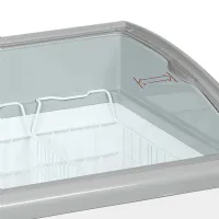 Photo 3 - Congélateur coffre professionnel couvercles coulissants vitrés bombés 126 litres 4 roulettes freins - nic202sceb - tefcold - Tefcold - NIC202SCEB