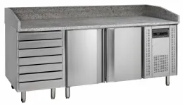 Comptoir à pizza professionnel avec dessus en granite, 2 portes positif - pt1310 - tefcold - Tefcold - PT1310 Comptoir à pizza professionnel avec dessus en granite, 2 portes positif - pt1310 - tefcold - Tefcold - PT1310