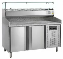Table à pizza professionnelle avec dessus en granite 2 portes positive - pt1200 + gvc38-150 - tefcold - Tefcold - PT1200 + GVC38-150
