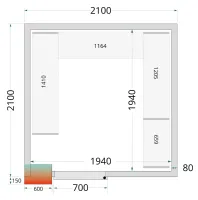 Panneau de chambre froide avec isolation 80 mm et densité 42 kg/m³ - cr 210x210x212 nf - tefcold - Tefcold - CR 210x210x212 NF Panneau de chambre froide avec isolation 80 mm et densité 42 kg/m³ - cr 210x210x212 nf - tefcold - Tefcold - CR 210x210x212 NF