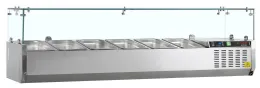 Unité de garniture réfrigérée professionnelle couvercle vitré 31 litres gn1/4 positive - gvc33-140 - tefcold - Tefcold - GVC33-140
