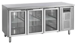 Comptoir réfrigéré professionnel 3 portes vitrées positif 402 l - ck7310g - tefcold - Tefcold - CK7310G
