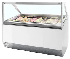 Vitrine professionnelle à froid ventilée pour 18 bacs de glace avec façade droite - millennium st18 - tefcold - Tefcold - MILLENNIUM ST18 Vitrine professionnelle à froid ventilée pour 18 bacs de glace avec façade droite - millennium st18 - tefcold - Tefcold - MILLENNIUM ST18