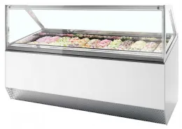 Vitrine professionnelle à froid ventilée pour 24 bacs de glace avec façade droite - millennium st24 - tefcold - Tefcold - MILLENNIUM ST24 Vitrine professionnelle à froid ventilée pour 24 bacs de glace avec façade droite - millennium st24 - tefcold - Tefcold - MILLENNIUM ST24
