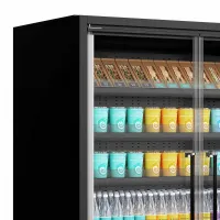 Photo 3 - Vitrine réfrigérée professionnelle noire 4 portes vitrées positive - galaxy+ gp20fgd maxi black - tefcold - Tefcold - Galaxy+ GP20FGD Maxi Black