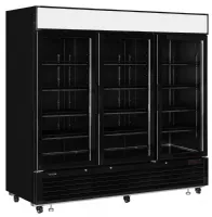 Vitrine négative professionnelle noire 3 portes vitrées - lgf7500b - tefcold - Tefcold - LGF7500B