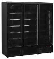 Vitrine professionnelle noire froid négative 3 portes vitrées - atom maxi f3dbb - tefcold - Tefcold - Atom Maxi F3DBB