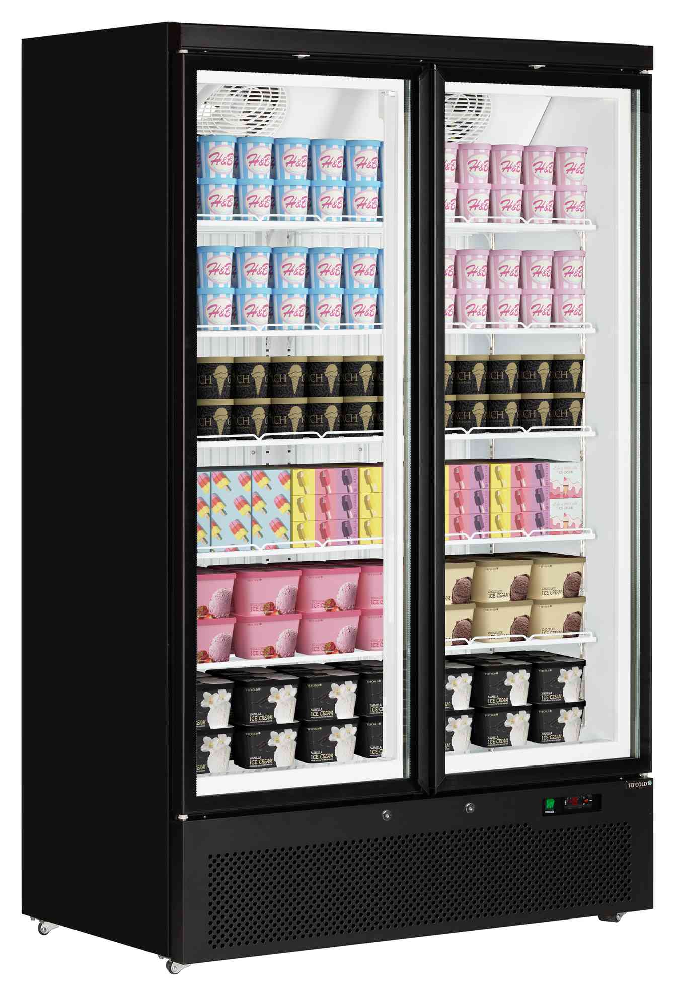 Vitrine négative professionnelle Blanche 2 portes vitrées - Atom Maxi F2DB - Tefcold en cuisine professionnelle