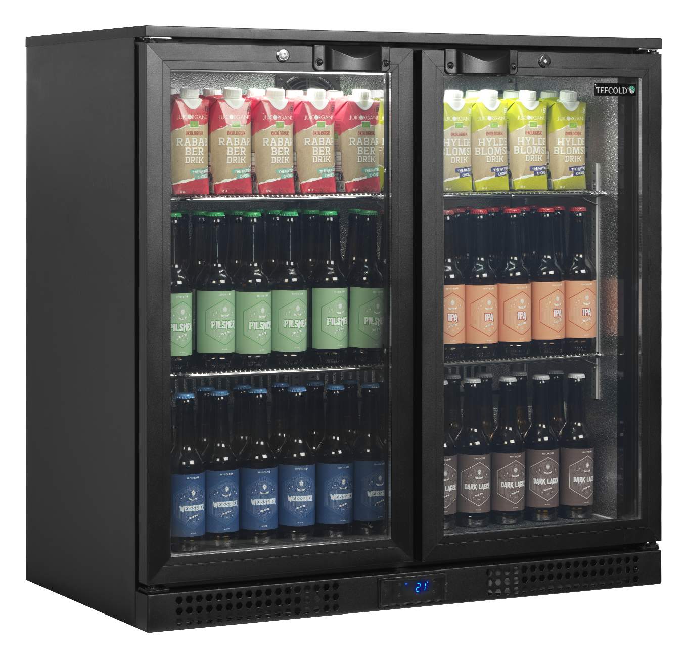 Arrière-bar professionnelle 2 portes vitrées 188 litres positive - BA21H - Tefcold en cuisine professionnelle