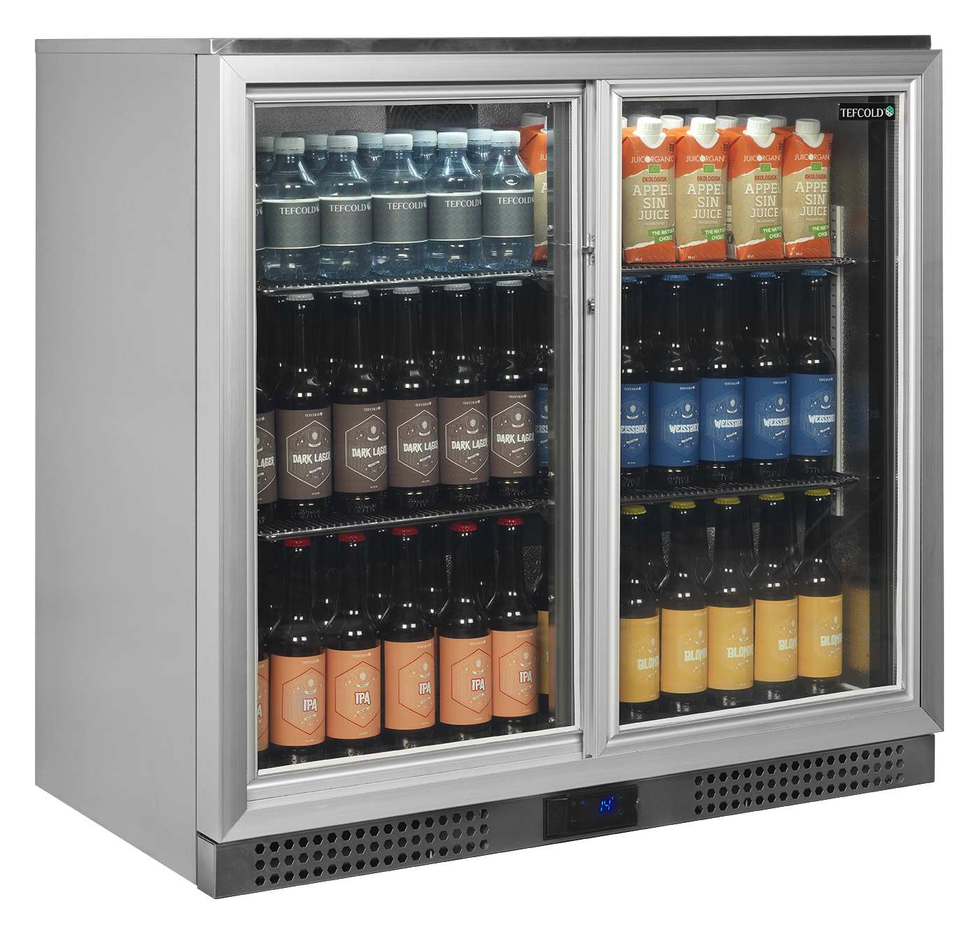 Arrière-bar professionnelle 2 portes vitrées coulissantes 183 litres positive - BA26SS - Tefcold en cuisine professionnelle