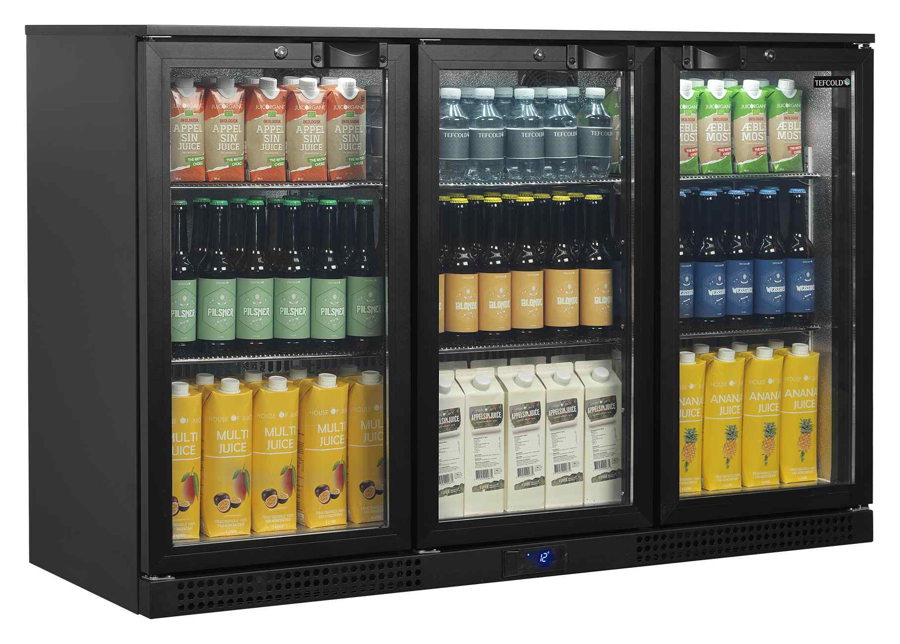 Arrière-bar professionnelle 3 portes vitrées capacité 288 L positive - BA31H - Tefcold en cuisine professionnelle