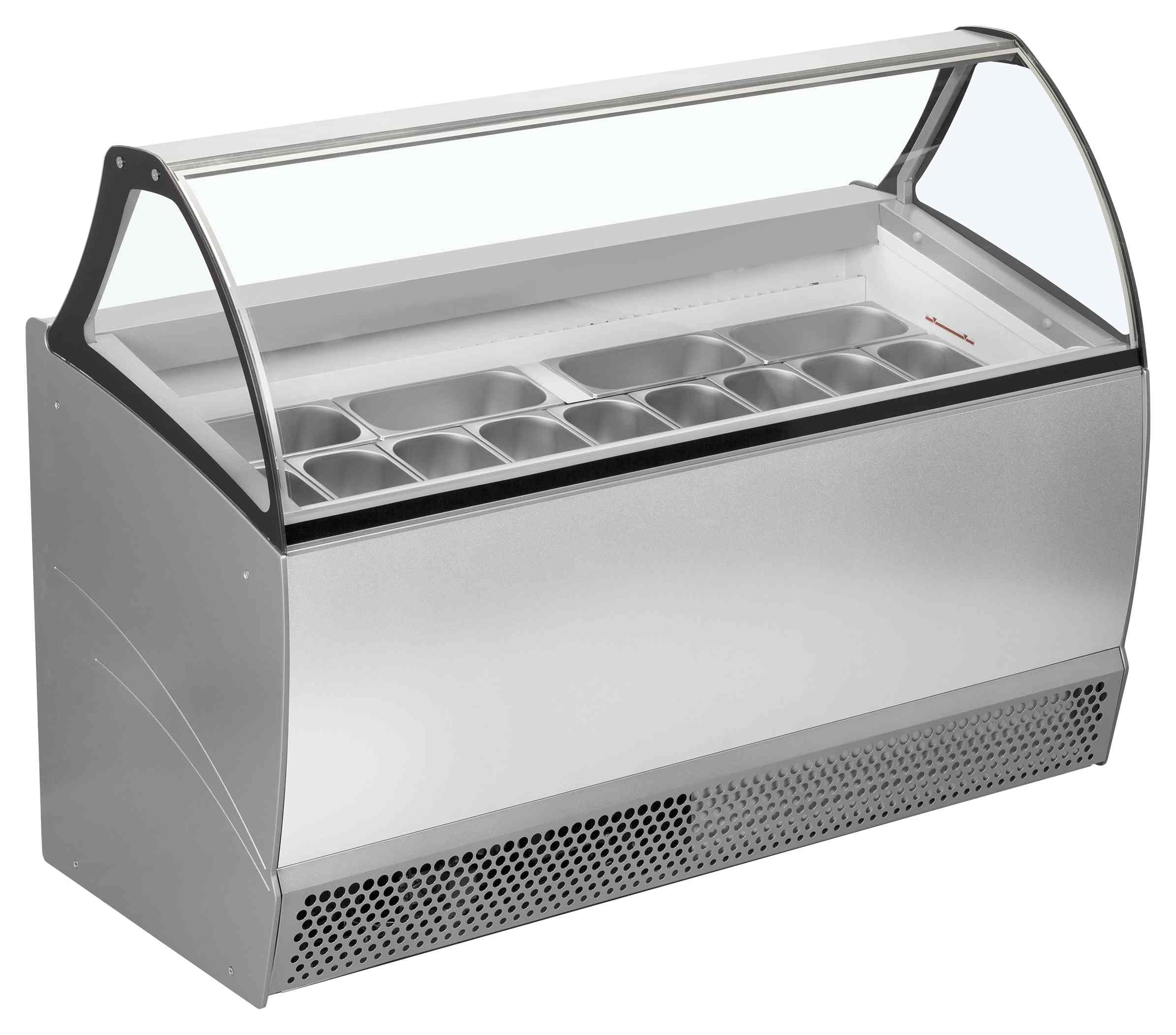 Vitrine ventilée pour 13 bacs de glace avec stockage en-dessous - BERMUDA RV13 - Tefcold