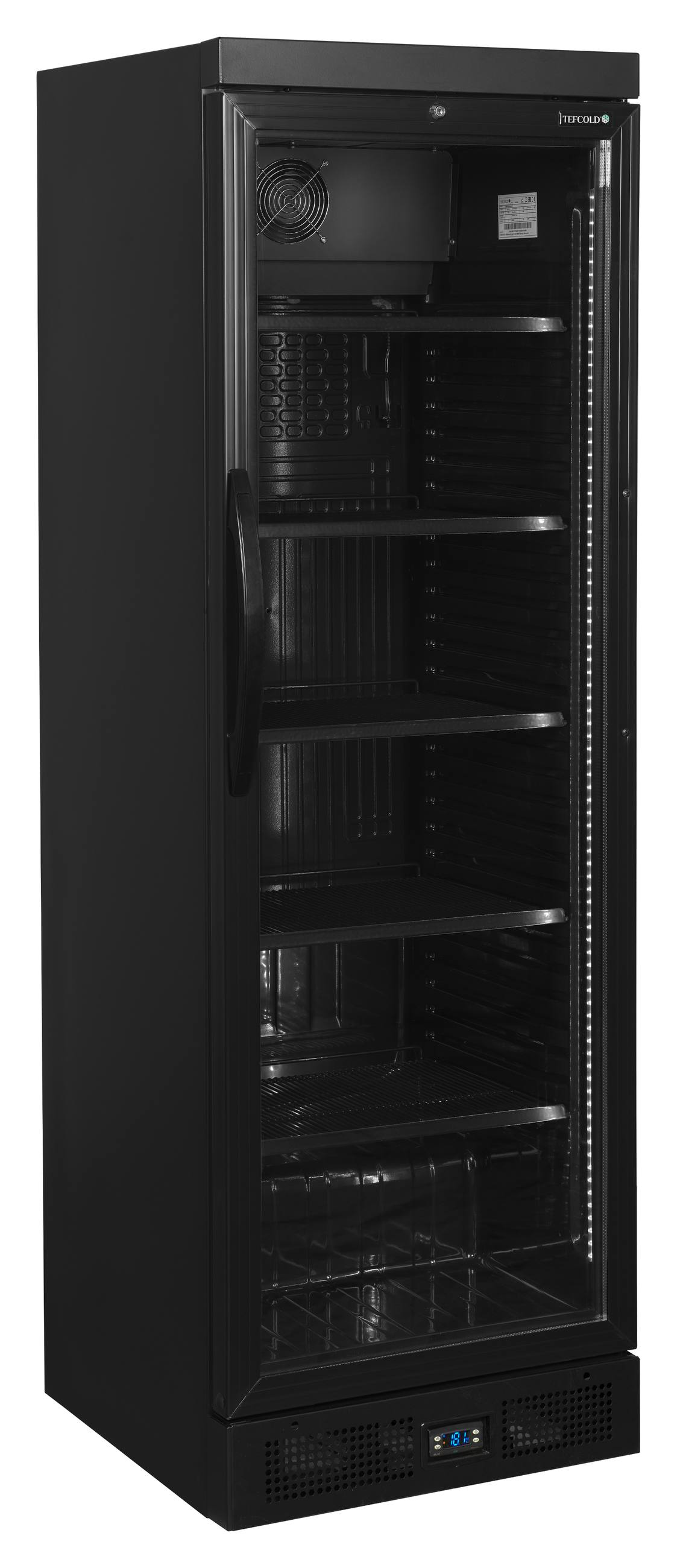 Réfrigérateur professionnel à boissons 1 porte vitrée noir capacité 219 litres positif - CEV435 BLACK - Tefcold