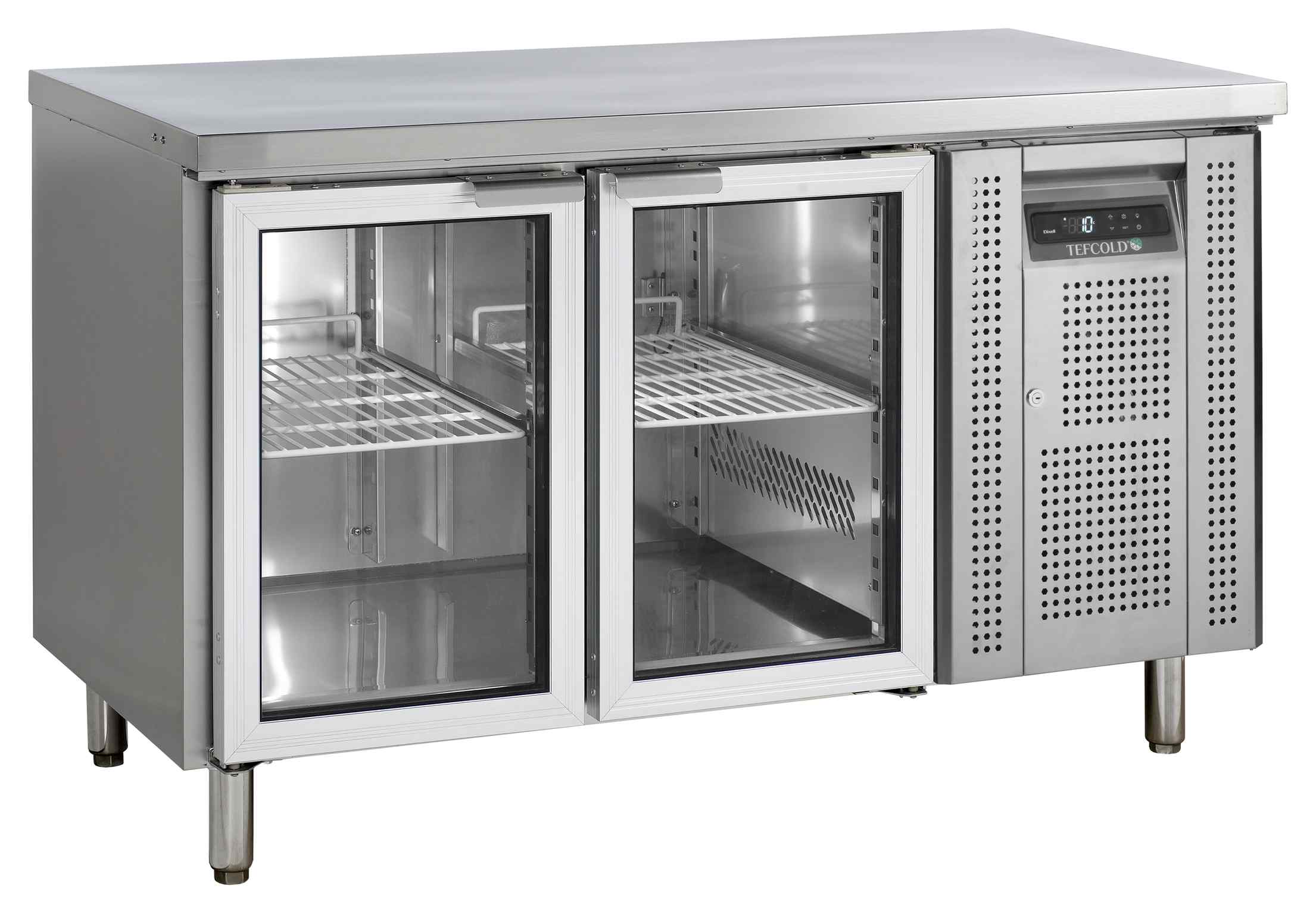 Comptoir réfrigéré professionnel 2 portes vitrées positif 272 l - CK7210G - Tefcold