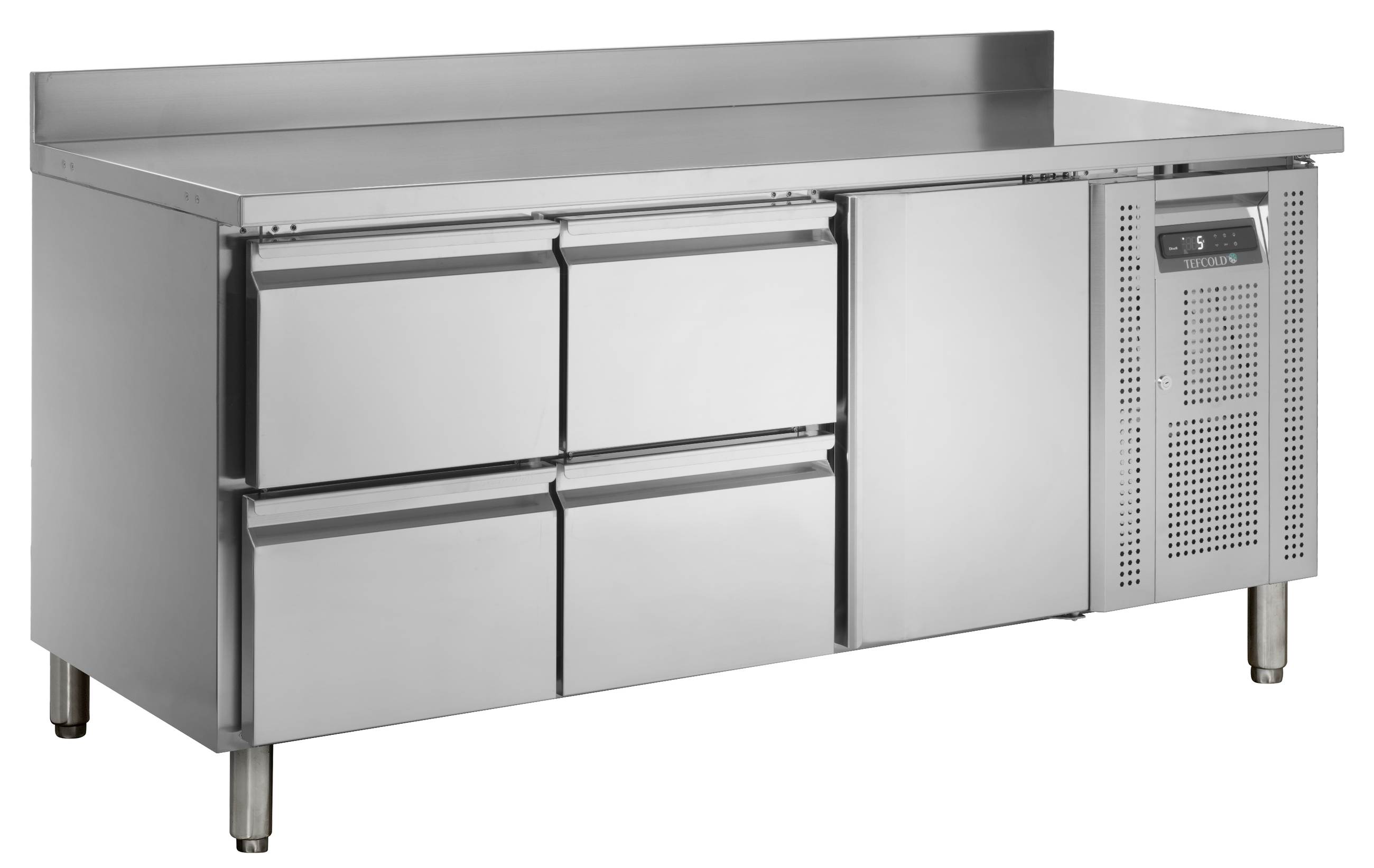 Comptoir réfrigéré professionnel 1 porte positif avec dosseret GN1/1 capacité 402 litres - CK7340 - Tefcold
