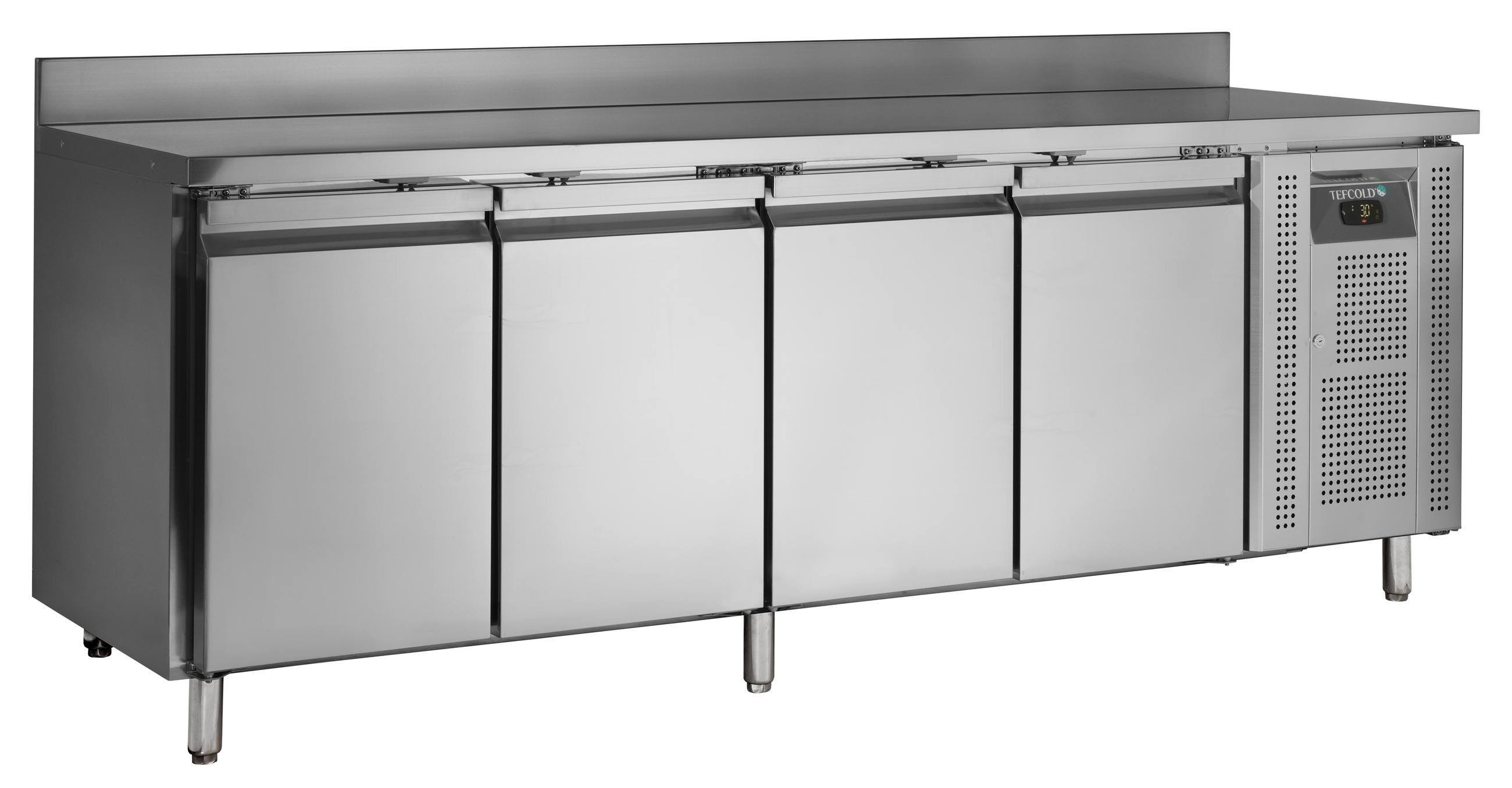 Comptoir réfrigéré professionnel 4 portes positif 393 l - CK7410X1SP - Tefcold