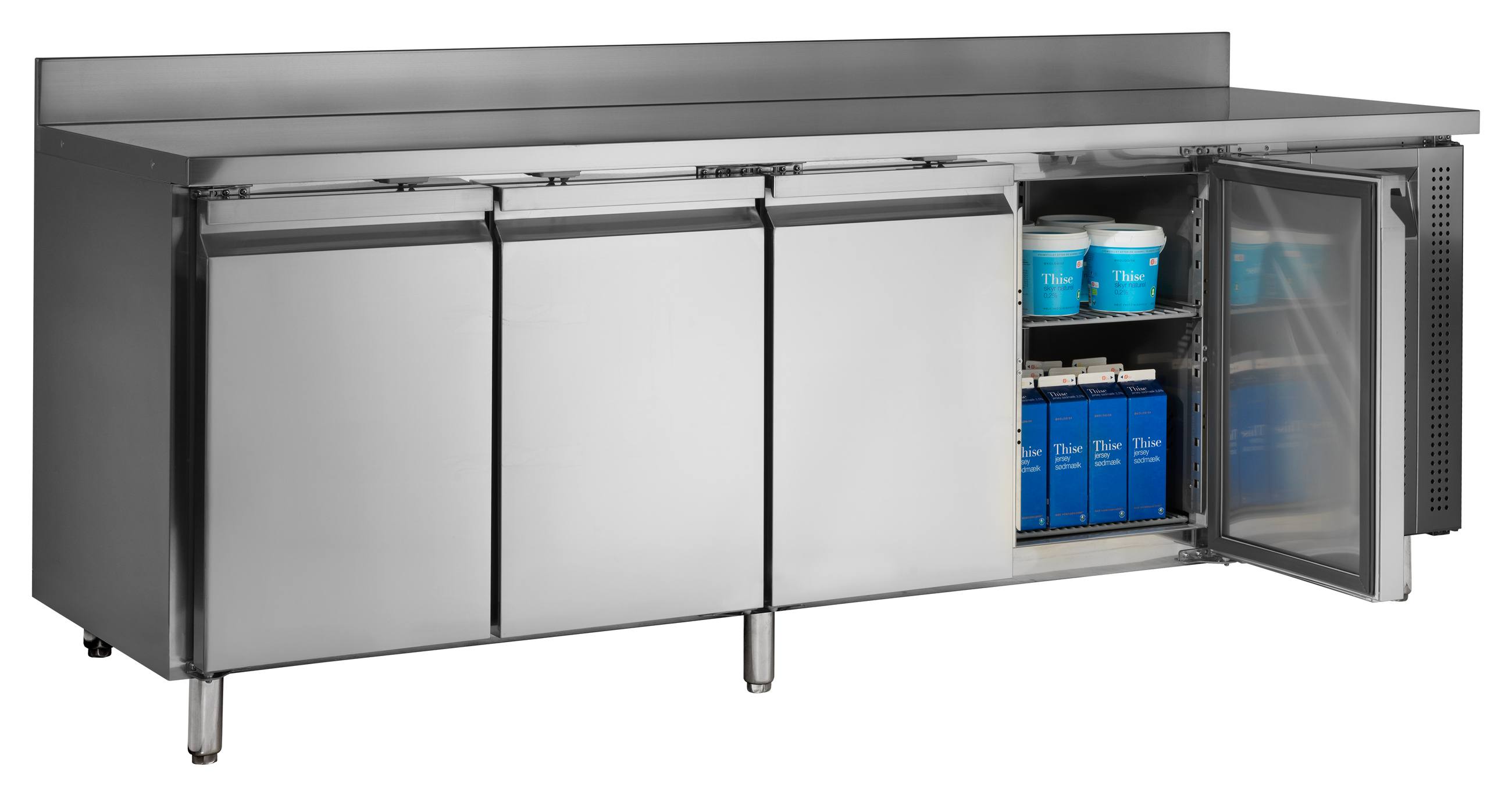 Comptoir réfrigéré professionnel 4 portes positif 393 l - CK7410X1SP - Tefcold en cuisine professionnelle