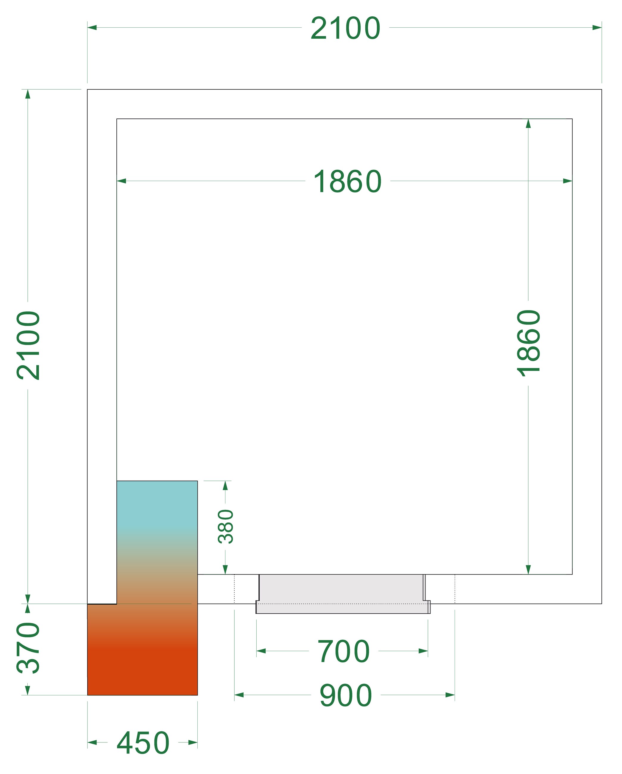 Chambre froide négative isolation 42 kg/m³ - CRNF2121 - Tefcold