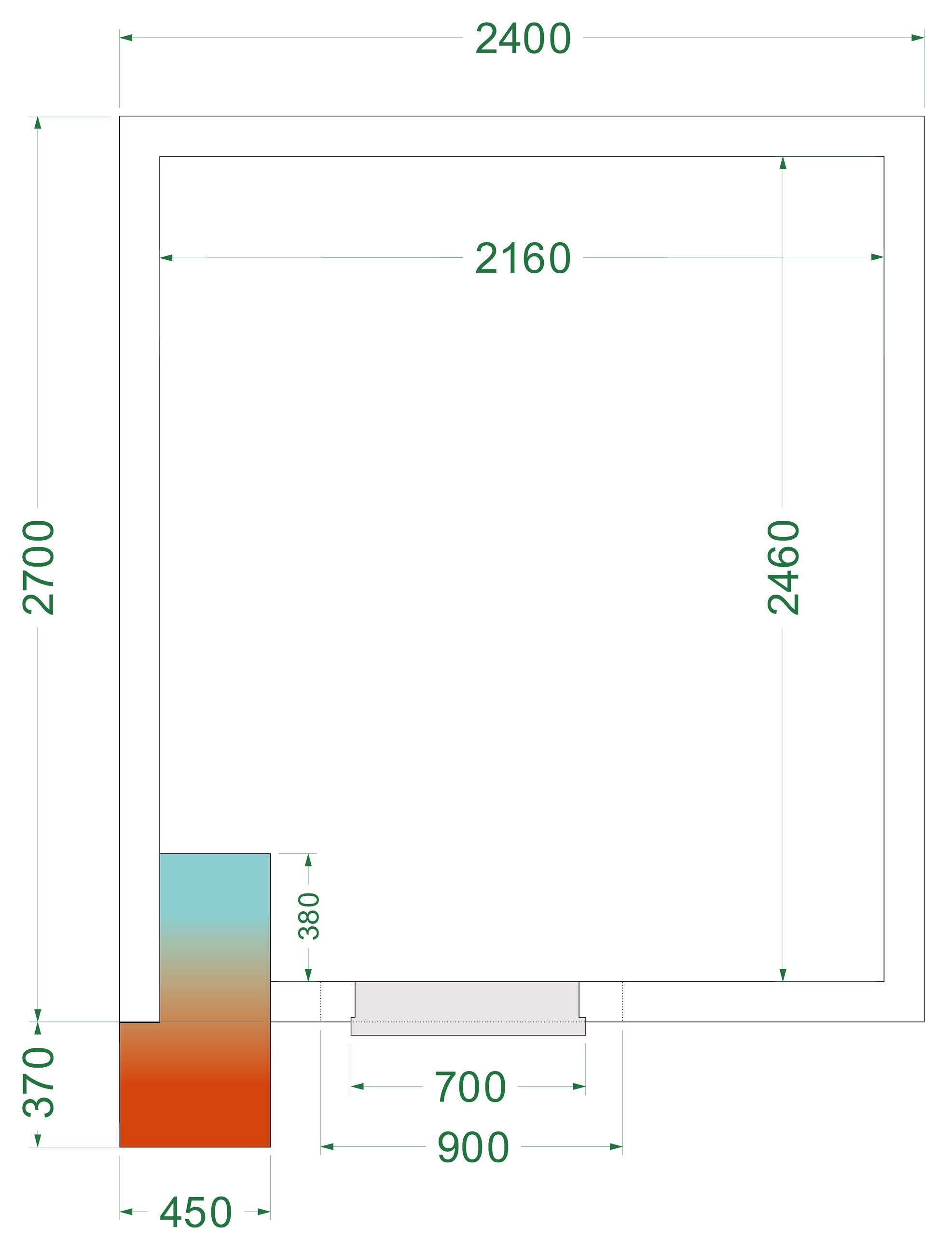 Chambre froide négative isolation 42 kg/m³ - CRNF2427 - Tefcold