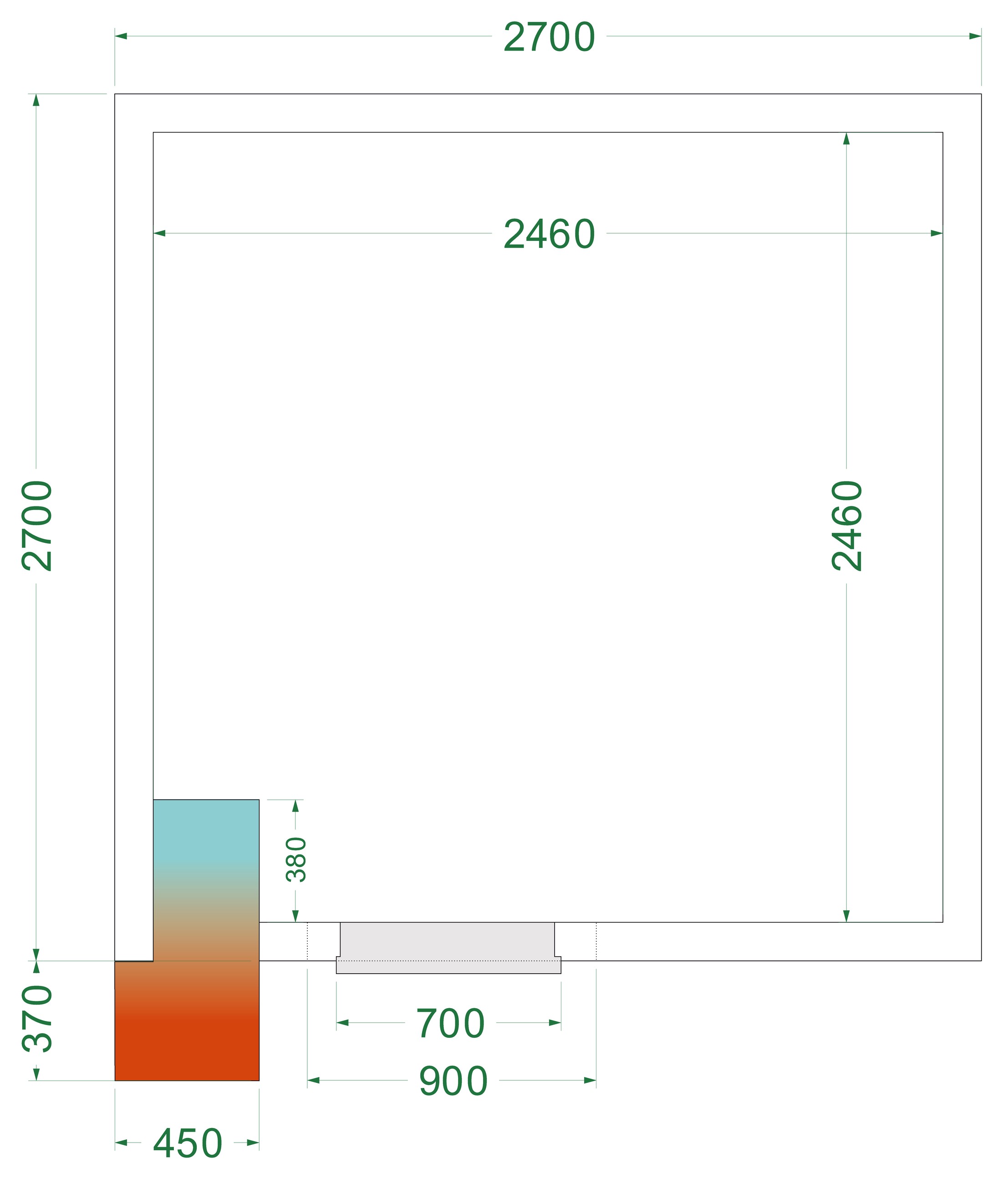 Chambre froide négative isolation 42 kg/m³ - CRNF2727 - Tefcold