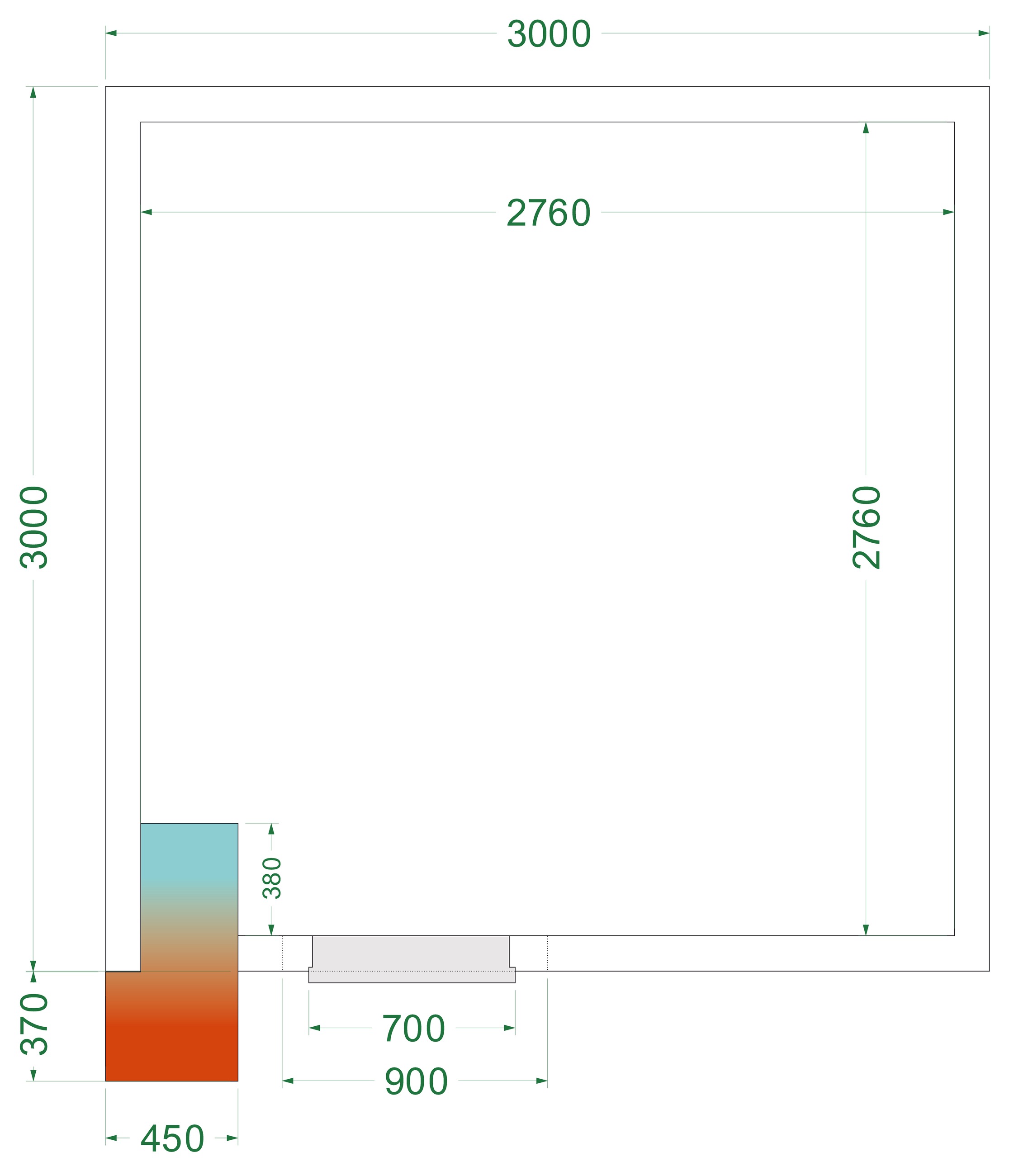 Chambre froide négative isolation 42 kg/m³ - CRNF3030 - Tefcold