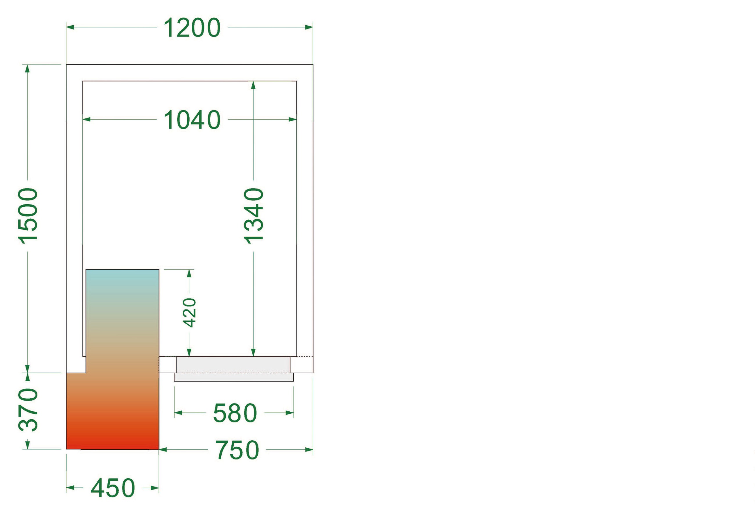 Chambre froide positive isolation 42 kg/m³ - CRPF1215 - Tefcold