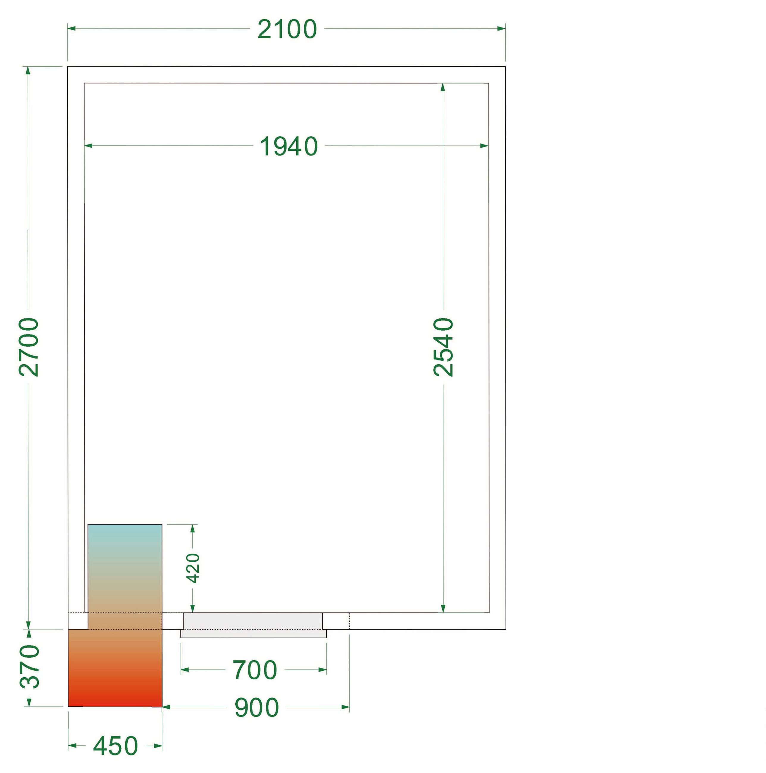 Chambre froide positive isolation 42 kg/m³ - CRPF2127 - Tefcold