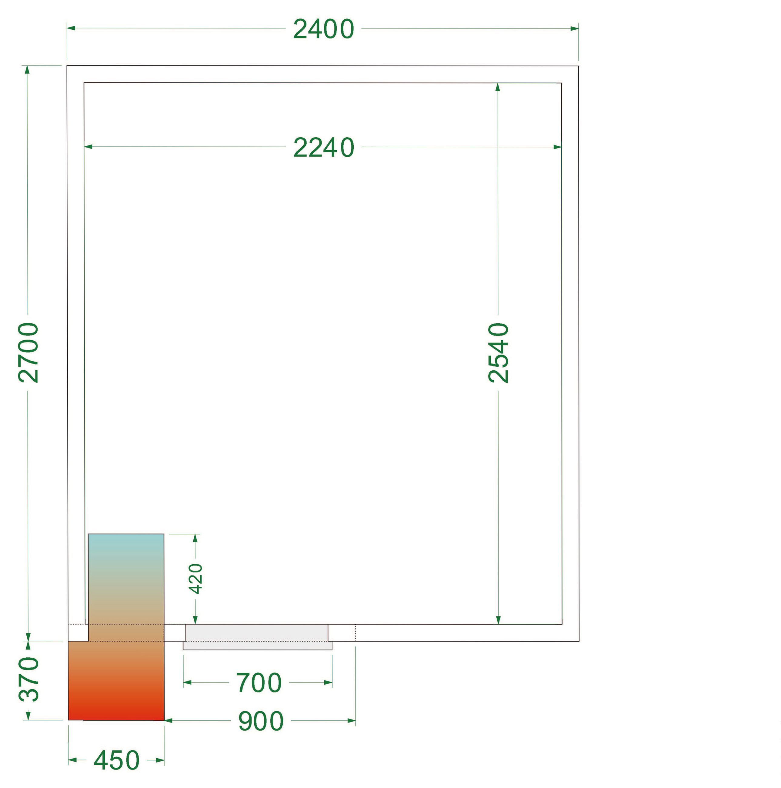 Chambre froide positive isolation 42 kg/m³ - CRPF2427 - Tefcold