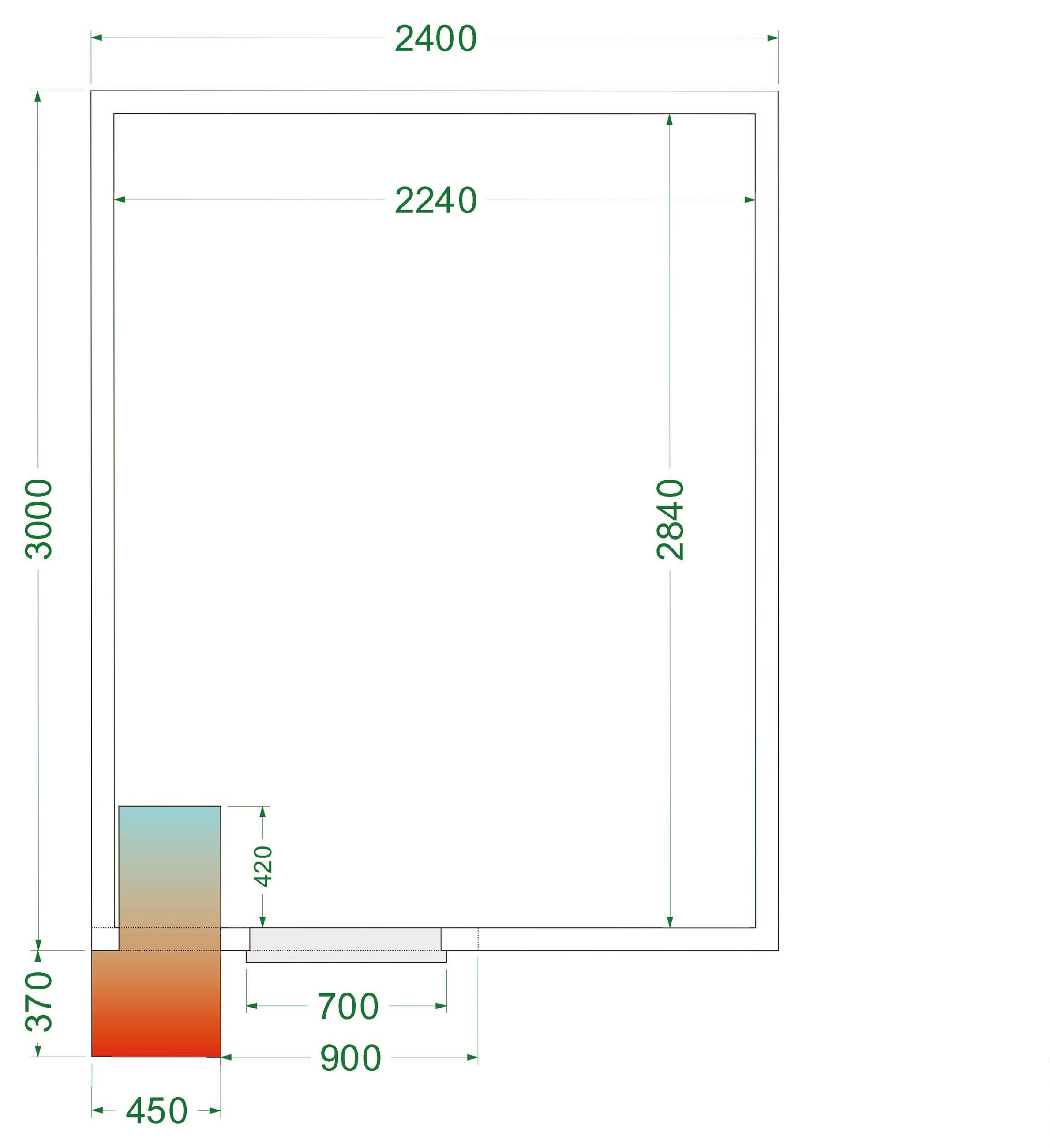 Chambre froide positive isolation 42 kg/m³ - CRPF2430 - Tefcold