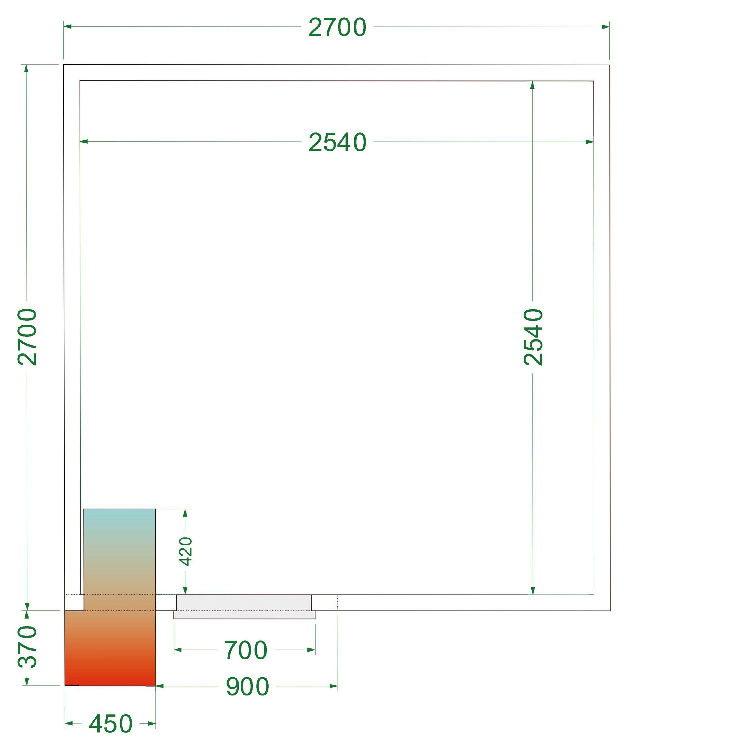 Chambre froide positive isolation 42 kg/m³ - CRPF2727 - Tefcold
