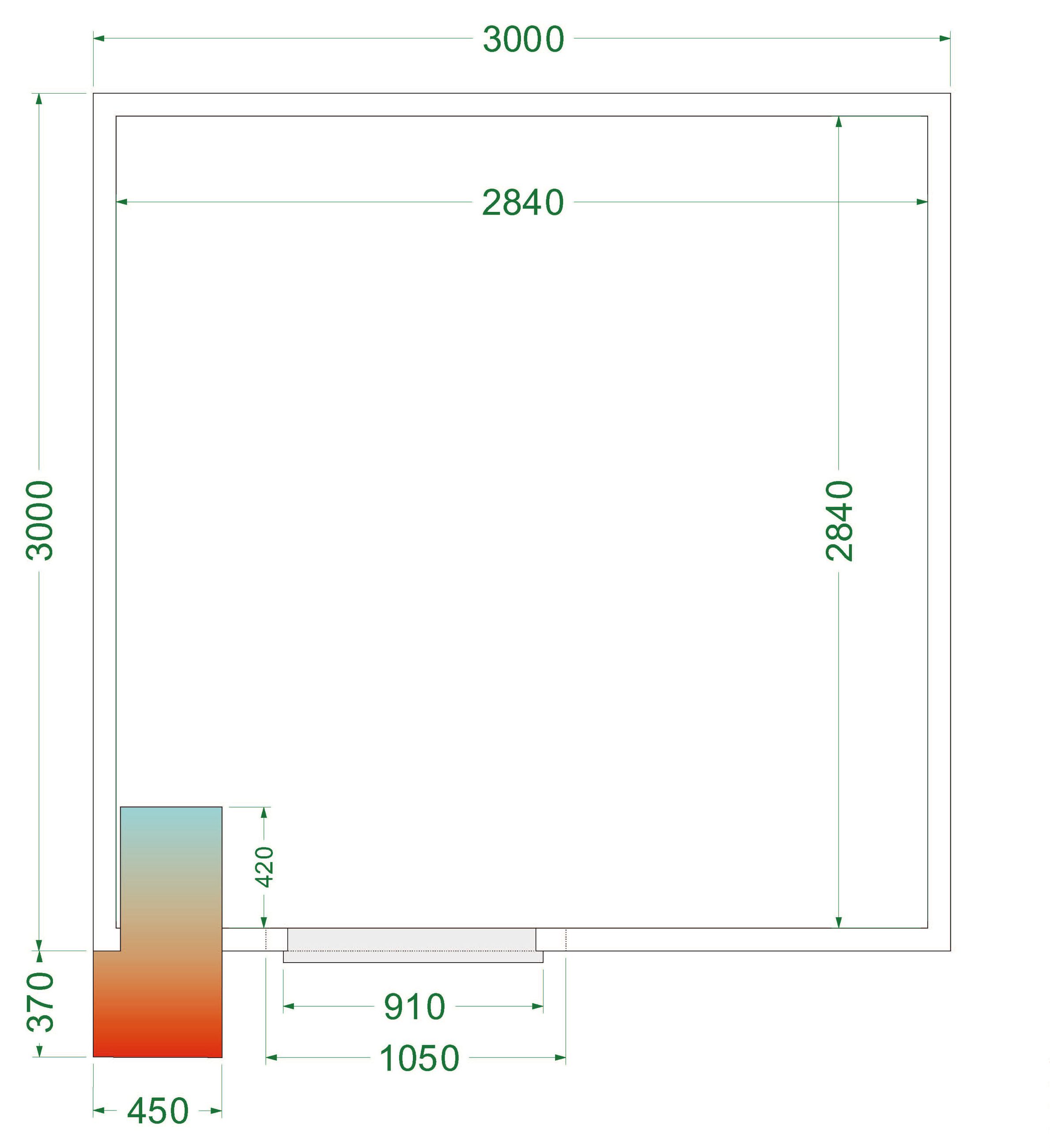 Chambre froide positive isolation 42 kg/m³ 850 mm - CRPF3030WD - Tefcold