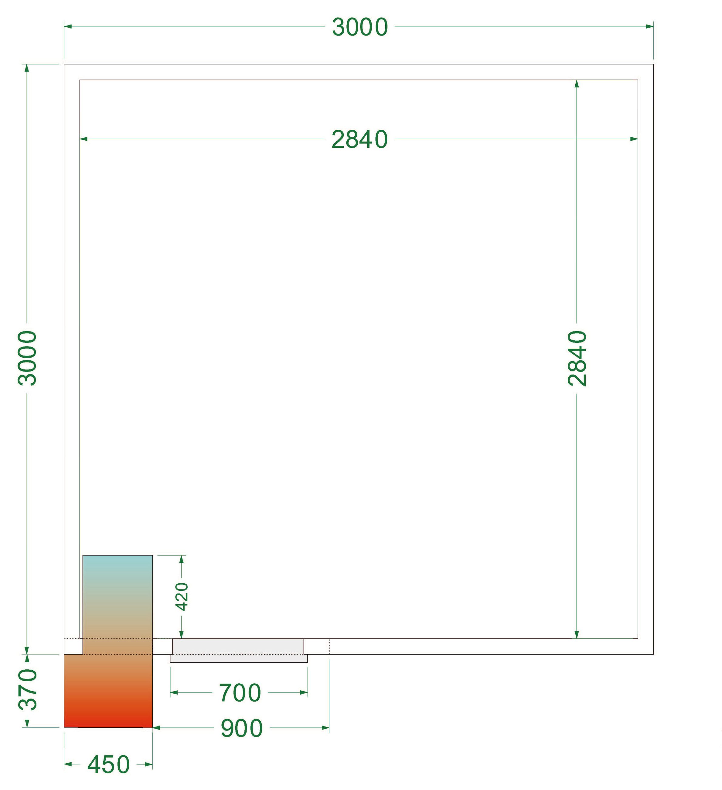 Chambre froide positive isolation 42 kg/m³ - CRPF3030 - Tefcold